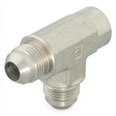 Parker Hydraulic Tee Threaded Adaptor NPTF 1/2 Male to UNF 3/4-16 Female, 8-8-8 MTX-S