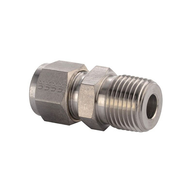 Parker Hydraulic Straight Compression Tube Fitting NPT 1/4, M12MSC1/4N-316