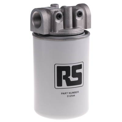 RS PRO 12 bar 3/4in Hydraulic Spin-On Filter Can, 65L/min max, 10μm filtration size