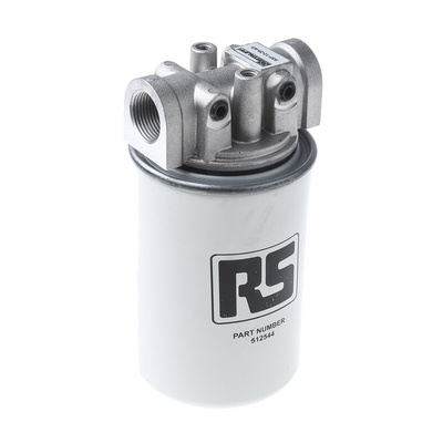 RS PRO 12 bar 3/4in Hydraulic Spin-On Filter Can, 65L/min max, 10μm filtration size