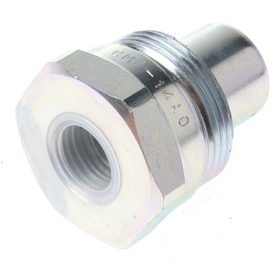 Hi-Force Steel Male Hydraulic Quick Connect Coupling, NPT 3/8-18 Female