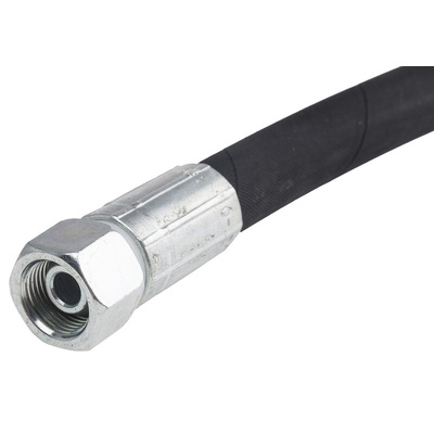 RS PRO 1756mm Synthetic Rubber Hydraulic Hose Assembly, 275bar Max Pressure