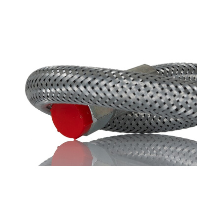 RS PRO 500mm Galvanized Steel Overbraid Hydraulic Hose Assembly, 180bar Max Pressure