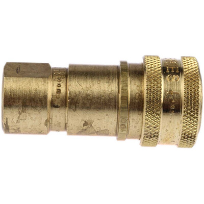 Parker Brass Female Hydraulic Quick Connect Coupling, G 1/4 Female