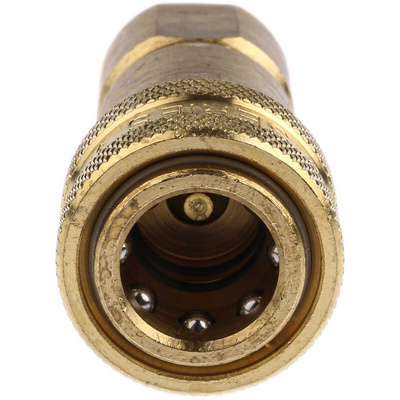 Parker Brass Female Hydraulic Quick Connect Coupling, G 1/4 Female