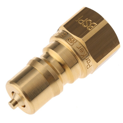 Parker Brass Female Hydraulic Quick Connect Coupling, G 1/4 Male