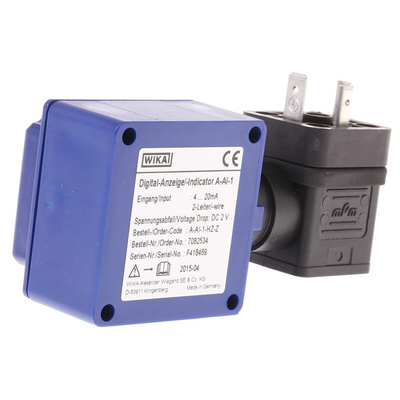WIKA Hydraulic Pressure Indicator 7082534, 4 → 20mA, L-Plug Connection Type