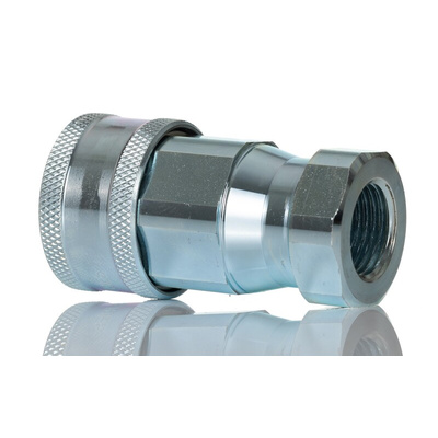 Parker Steel Female Hydraulic Quick Connect Coupling, G 1/2 Female