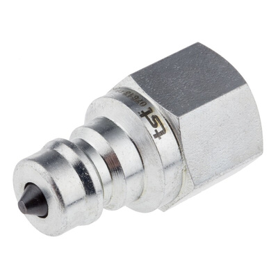 RS PRO Steel Male Hydraulic Quick Connect Coupling, BSP 1/4 Male
