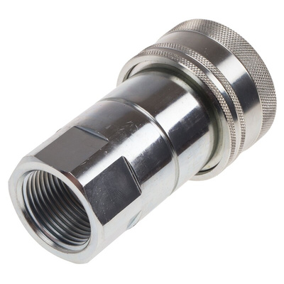 RS PRO Steel Female Hydraulic Quick Connect Coupling, BSP 1 Female