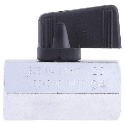 RS PRO Chrome Plated Brass Hydraulic Ball Valve G 1/4
