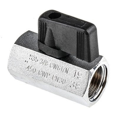 RS PRO Chrome Plated Brass Hydraulic Ball Valve G 3/8