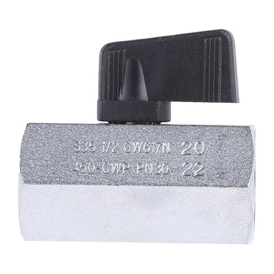 RS PRO Chrome Plated Brass Hydraulic Ball Valve G 1/2