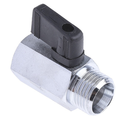 RS PRO Chrome Plated Brass Hydraulic Ball Valve G 1/2
