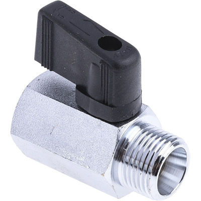 RS PRO Chrome Plated Brass Hydraulic Ball Valve G 3/8