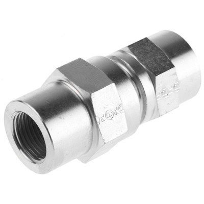 Parker Zinc Plated Steel Inline Mounting, Hydraulic Check Valve, RHDIR3/8CF, G 3/8, 8m/s