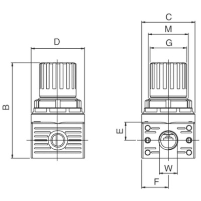 RS PRO G 1/8 Regulator - 0bar to 12bar, 1/8in, 15bar max. input