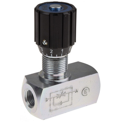 RS PRO Inline Mounting Hydraulic Flow Control Valve, G 1/4, 350bar, 50L/min