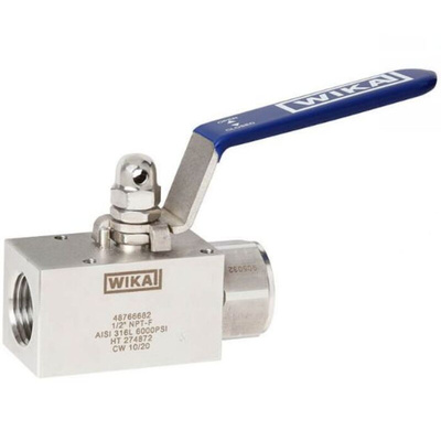 WIKA Stainless Steel Hydraulic Ball Valve, 38388193 NPT 1/2