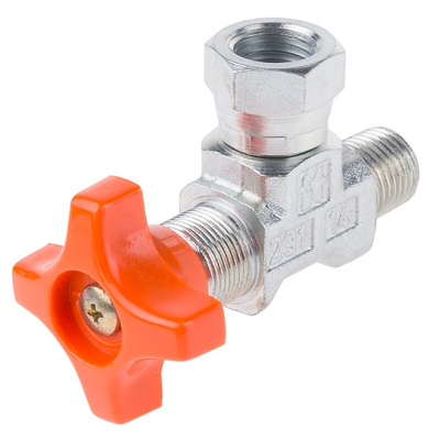 RS PRO Hydraulic Pressure Gauge Isolation Valve, G 1/4 Male
