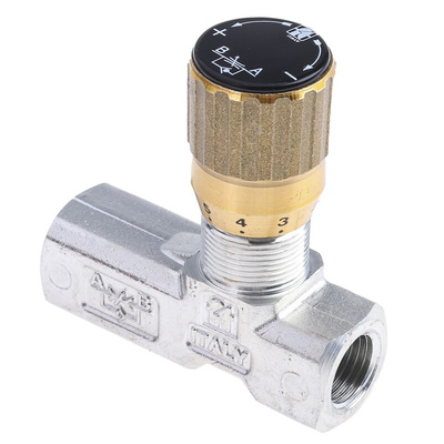 RS PRO Inline Mounting Hydraulic Flow Control Valve, G 1/4, 210bar, 20L/min