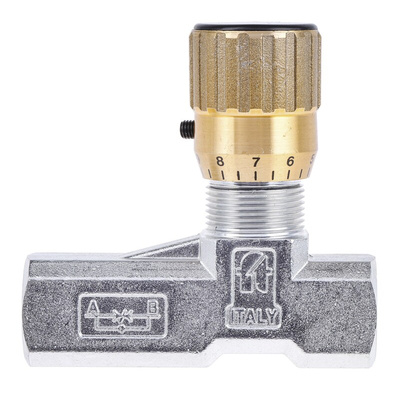 RS PRO Inline Mounting Hydraulic Flow Control Valve, G 1/2, 210bar, 50L/min