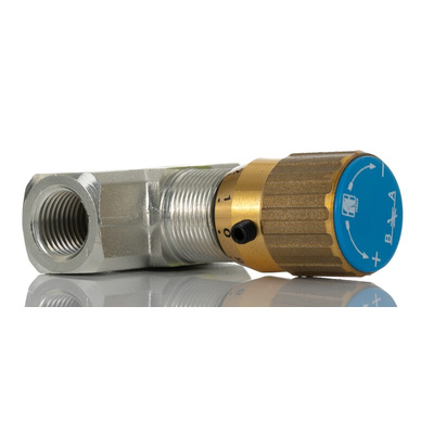 RS PRO Inline Mounting Hydraulic Flow Control Valve, BSP 1/4, 210bar, 20L/min