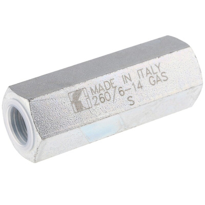 RS PRO Steel Single Inline Mounting, Hydraulic Check Valve, G 1/4, 15L/min