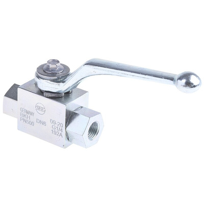 RS PRO Zinc Passivated Steel Hydraulic Ball Valve G 1/4