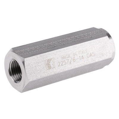 RS PRO Stainless Steel, Steel Inline Mounting, Hydraulic Check Valve, BSP 1/4, 110L/min