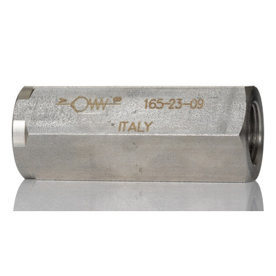 RS PRO Stainless Steel, Steel Inline Mounting, Hydraulic Check Valve, BSP 1/2, 65L/min