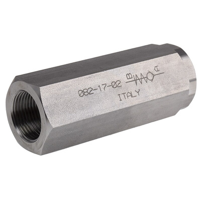 RS PRO Stainless Steel, Steel Inline Mounting, Hydraulic Check Valve, BSP 3/4, 90L/min