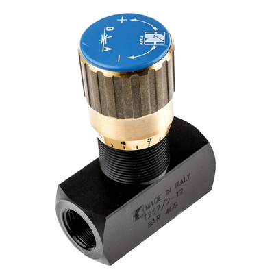 RS PRO Inline Mounting Hydraulic Flow Control Valve, G 1/2, 400bar, 75L/min