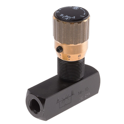 RS PRO Inline Mounting Hydraulic Flow Control Valve, G 1/8, 6.2L/min