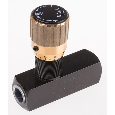 RS PRO Inline Mounting Hydraulic Flow Control Valve, G 1/4, 13.5L/min