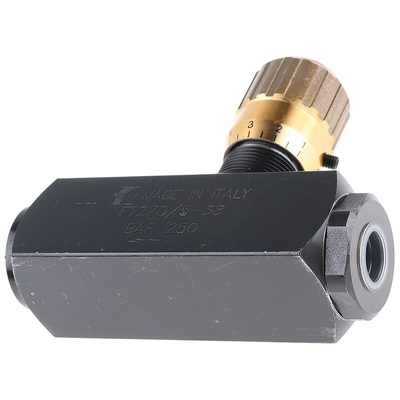 RS PRO Inline Mounting Hydraulic Flow Control Valve, G 3/8, 25L/min