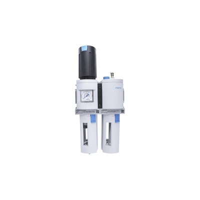 Festo G 1/2 FRL, Manual Drain, 40μm Filtration Size - With Pressure Gauge