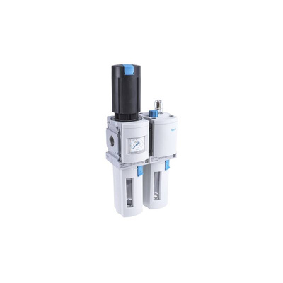 Festo G 1/2 FRL, Manual Drain, 40μm Filtration Size - With Pressure Gauge