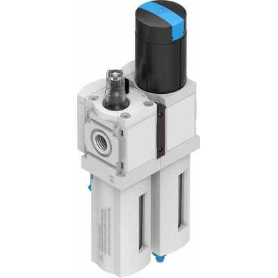 Festo G 1/4 FRL, Manual Drain, 40μm Filtration Size - With Pressure Gauge