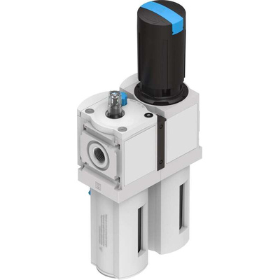 Festo G 1/2 FRL, Manual Drain, 40μm Filtration Size - With Pressure Gauge