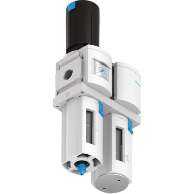 Festo G 1/2 FRL, Manual Drain, 40μm Filtration Size - With Pressure Gauge