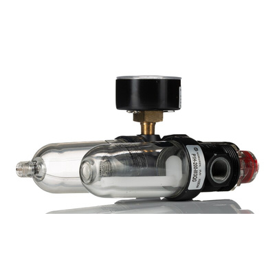 Norgren G 1/4 Filter Regulator Lubricator, Automatic Drain, 40μm Filtration Size - Without Pressure Gauge