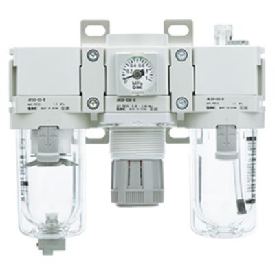 SMC G 1/4 FRL Assembly, None Drain, 5μm Filtration Size