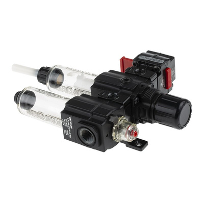 Norgren G 3/8 FRL, Semi Automatic Drain, 40μm Filtration Size - Without Pressure Gauge