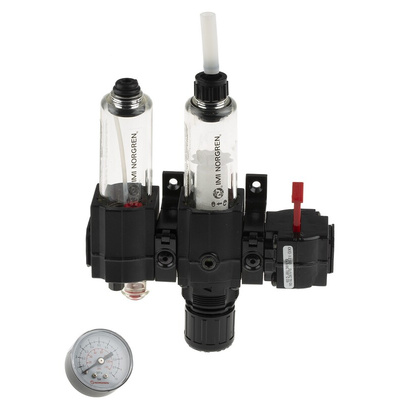 Norgren G 3/8 FRL, Semi Automatic Drain, 40μm Filtration Size - Without Pressure Gauge