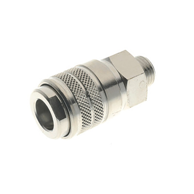 RS PRO Nickel Plated Brass Female Quick Air Coupling, G 1/4 Male Threaded
