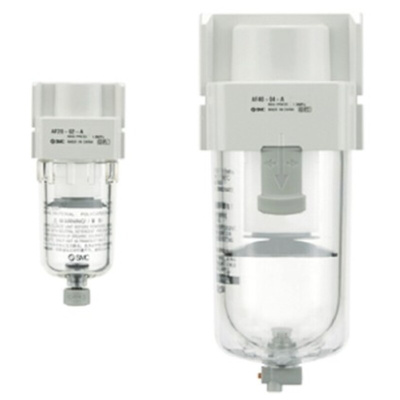 SMC AF series 5μm G 1/4 0.1MPa to 1 MPa, 1.5 MPa Pneumatic Filter with Automatic drain