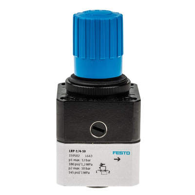 Festo G 1/4 Pneumatic Regulator - 0.1bar to 10bar, 1/4in, 12bar max. input, 159502