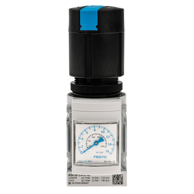 Festo G 1/4 Pneumatic Regulator - 0.5bar to 12bar, 1/4in, 14bar max. input, 529419