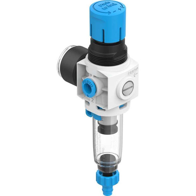 Festo Push In 6 mm Pneumatic Regulator - 0.5bar to 7bar, 8bar max. input, 8086644